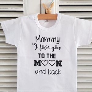 Baby Rompertje tekst liefste mama Mommy I love you to the moon and back | korte mouw | wit | maat 62/68 |  cadeau zwangerschap aankondiging mama's worden voor verjaardag of moederdag ( I love allerliefste )
