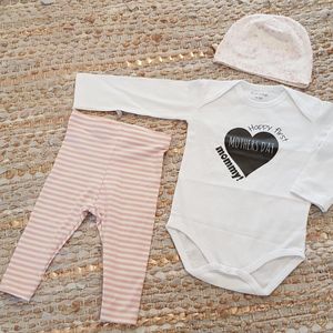 Set met baby romper tekst voor meisje cadeau mama eerste moederdag happy first mothers day mommy  50-56