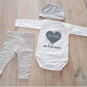 MM Baby cadeau geboorte meisje jongen set met tekst aanstaande zwanger kledingset pasgeboren unisex Bodysuit | Huispakje | Kraamkado | Gift Set