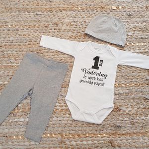 MM Baby cadeau geboorte meisje jongen set met tekst aanstaande zwanger kledingset pasgeboren unisex Bodysuit | Huispakje | Kraamkado | Gift Set