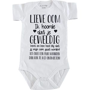 Baby romper met tekst korte mouw cadeau voor zwangerschap aankondiging bekendmaking Lieve aanstaande Oom worden ontmoeten