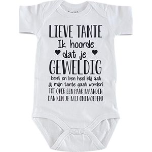 Baby romper met tekst korte mouw cadeau voor zwangerschap aankondiging bekendmaking Lieve aanstaande tante worden ontmoeten