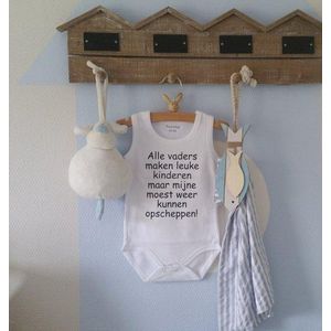 Baby Rompertje met tekst voor de allerliefste papa | opscheppen | mouwloos wit zwart | Maat 62-68