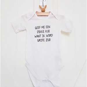 Baby Rompertje met tekst aankondiging bekendmaking zwangerschap cadeau voor de liefste aanstaande opa en oma oom tante papa mama broer zus 74-80 kort wit kerstcadeau