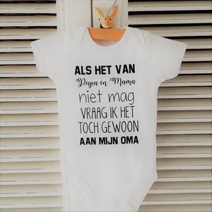 romper baby tekst vraag oma papa mama