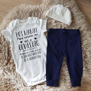 MM Baby pakje cadeau geboorte meisje jongen set met tekst aanstaande zwanger kledingset pasgeboren unisex Bodysuit | Huispakje | Kraamkado | Gift Set babyset kraamcadeau  babygeschenk babygeschenkset kraampakket