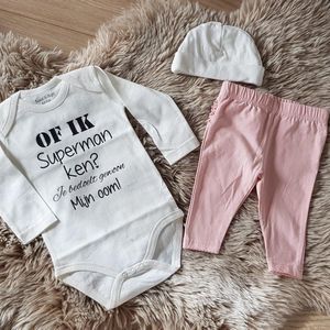 MM Baby pakje cadeau geboorte meisje jongen set met tekst aanstaande zwanger kledingset pasgeboren unisex Bodysuit | Huispakje | Kraamkado | Gift Set babyset kraamcadeau  babygeschenk babygeschenkset kraampakket