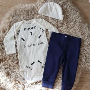 MM Baby pakje cadeau geboorte meisje jongen set met tekst aanstaande zwanger kledingset pasgeboren unisex Bodysuit | Huispakje | Kraamkado | Gift Set babyset kraamcadeau  babygeschenk babygeschenkset kraampakket
