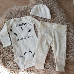 MM Baby pakje cadeau geboorte meisje jongen set met tekst aanstaande zwanger kledingset pasgeboren unisex Bodysuit | Huispakje | Kraamkado | Gift Set babyset kraamcadeau  babygeschenk babygeschenkset kraampakket