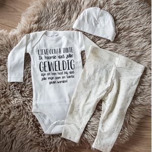 MM Baby pakje cadeau geboorte meisje jongen set met tekst lieve oom en tante worden aanstaande zwanger kledingset pasgeboren unisex Bodysuit |  zwangerschap aankondiging  Gift Set babyset kraamcadeau  babygeschenk babygeschenkset kraampakket