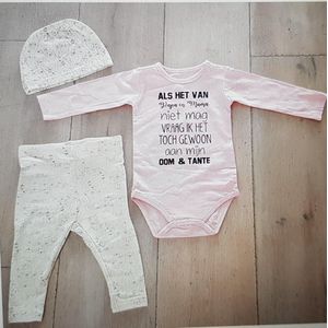 MM Baby cadeau geboorte meisje jongen set met tekst aanstaande zwanger kledingset pasgeboren unisex Bodysuit | Huispakje | Kraamkado | Gift Set