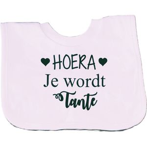 Baby slabbetje cadeau tekst tante worden hoera fles zwangerschap bekendmaking aankondiging voor de liefste aanstaande geboorte gaat worden jullie worden zwangerschapsaankondiging