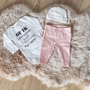 MM Baby cadeau geboorte meisje jongen set met tekst aanstaande zwanger kledingset pasgeboren  babykleding Huispakje | Kraamkado | Gift Set babyset kraamcadeau pakje babygeschenk babygeschenkset kraampakket aankondiging bekendmaking zwangerschap