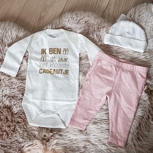 MM Baby cadeau geboorte meisje set met tekst aanstaande zwanger kledingset pas geboren babykleding  babyset aankondiging bekendmaking zwangerschap kerstcadeau mijn eerste kerstmis sinterklaas kerstpakje pakje kleding kerstkleding kerstcadeau