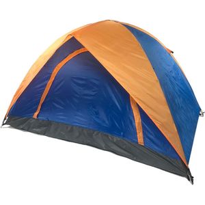 Tent 2 persoons koepeltent blauw met oranje 200x200x130cm- Iglo Tent