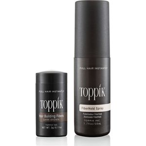 Toppik Hair Fibers Probeerset Donkerbruin - Toppik hair fibers 3 gram + 50 ml Fiberhold Spray - Handig voor op reis