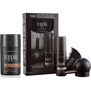 Toppik Hair Fibers Starterset Kastanjebruin - Toppik Hair fibers 12 gram + Toppik Toolkit - Alles voor direct vol haar en een perfecte applicatie