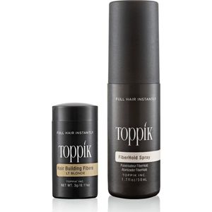 Toppik Hair Fibers Probeerset Lichtblond - Toppik hair fibers 3 gram + 50 ml Fiberhold Spray - Handig voor op reis
