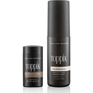 Toppik Hair Fibers Probeerset Lichtbruin - Toppik hair fibers 3 gram + 50 ml Fiberhold Spray - Handig voor op reis
