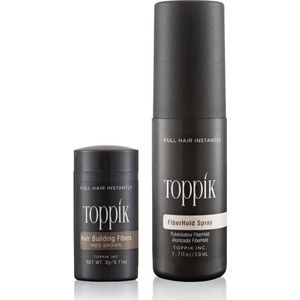 Toppik Hair Fibers Probeerset Middenbruin - Toppik hair fibers 3 gram + 50 ml Fiberhold Spray - Handig voor op reis