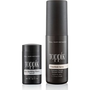 Toppik Hair Fibers Probeerset Wit - Toppik hair fibers 3 gram + 50 ml Fiberhold Spray - Handig voor op reis