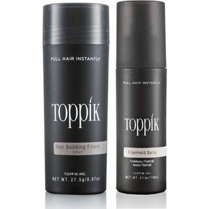 Toppik Hair Fibers Voordeelset Grijs - Toppik Hair Fibers 27,5 gram + Toppik Fiberhold Spray 118 ml - Voor direct voller haar