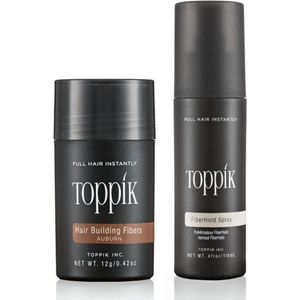 Toppik Hair Fibers Voordeelset Kastanjebruin - Toppik Hair Fibers 12 gram + Toppik Fiberhold Spray 118 ml - Voor direct voller haar
