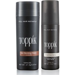 Toppik Hair Fibers Voordeelset Kastanjebruin - Toppik Hair Fibers 27,5 gram + Toppik Fiberhold Spray 118 ml - Voor direct voller haar