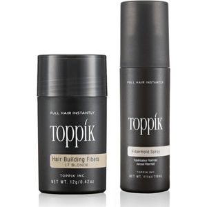Toppik Hair Fibers Voordeelset Lichtblond - Toppik Hair Fibers 12 gram + Toppik Fiberhold Spray 118 ml - Voor direct voller haar