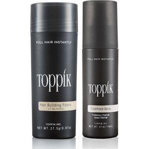 Toppik Hair Fibers Voordeelset Lichtblond - Toppik Hair Fibers 27,5 gram + Toppik Fiberhold Spray 118 ml - Voor direct voller haar