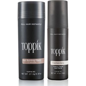 Toppik Hair Fibers Voordeelset Lichtbruin - Toppik Hair Fibers 27,5 gram + Toppik Fiberhold Spray 118 ml - Voor direct voller haar