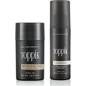 Toppik Hair Fibers Voordeelset Middenblond - Toppik Hair Fibers 12 gram + Toppik Fiberhold Spray 118 ml - Voor direct voller haar