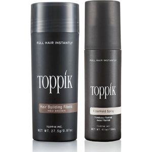 Toppik Hair Fibers Voordeelset Middenbruin - Toppik Hair Fibers 27,5 gram + Toppik Fiberhold Spray 118 ml - Voor direct voller haar