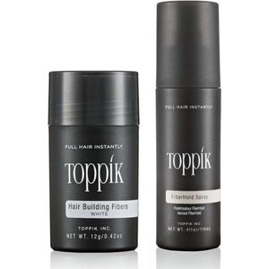 Toppik Hair Fibers Voordeelset Wit - Toppik Hair Fibers 12 gram + Toppik Fiberhold Spray 118 ml - Voor direct voller haar