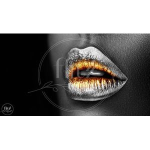 100%  Nederlandse Productie! │ Diamond Painting │ Golden & Silver Lips │ Formaat 110 x 60 cm │ Diamond Painting Pakket Volwassen │ Volledige bedekking │ Vierkant │ Full │ Flitzz Diamond Painting