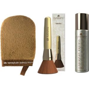 Curasano Spraytan Zelfbruiner Tanning 50 ml + Kabukiz kwast brush + Handschoen mini