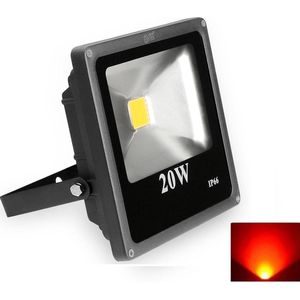 LED Bouwlamp / SchijnwerperRood - 20 Watt - Plat