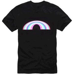 LED T-shirt Equalizer - Zwart - Regenboog - Maat XXS