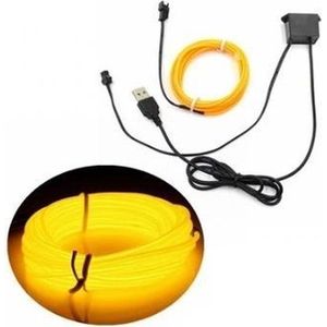 EL Wire - USB - 3 Meter - Geel