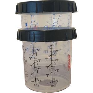 Verfbeker PPS Buitencup 400ml met Blauwe Ring – Duurzaam – Set van 3 – Vergelijkbaar met 3M – Autoschadeherstel
