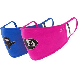 SuperShrunks 2x gezichtsmasker of mondkapje voor kinderen met 4x PM2.5 filters en wasnetje