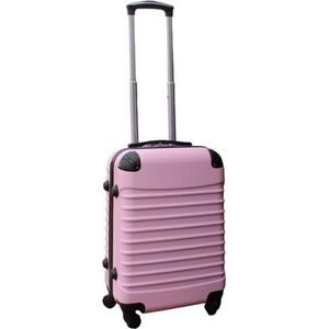 Travelerz lichtgewicht ABS reiskoffer met cijferslot licht roze 39 liter