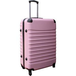 Travelerz lichtgewicht ABS reiskoffer met cijferslot licht roze 69 liter