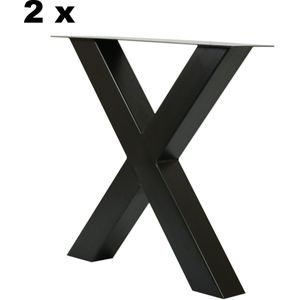 X poot voor boomstamtafel - tafelpoten zwart metaal -