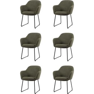 Jasmin Eetkamerstoel - Groen Weave - Set van 6