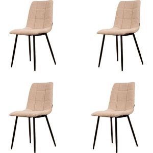 Elise Eetkamerstoel - Beige - Boucle - Set van 6