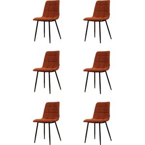 Elise Eetkamerstoel - Koper - Boucle - Set van 6