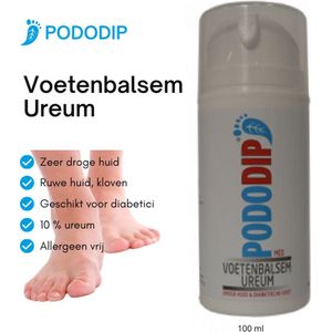 Pododip Voeten Crème 100 ml - Droge huid - Diabetische voet - met Ureum