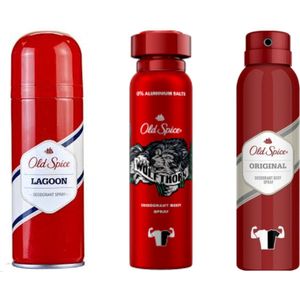 Old Spice deo spray mix 4 (lagoon, original, tigerclaw) 3 * 150 ML