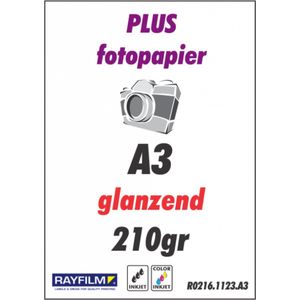 R0216.1123.B.A3 Rayfilm Glanzend inkjet fotopapier 210gr waterbestendig fotopapier A3 50 vel